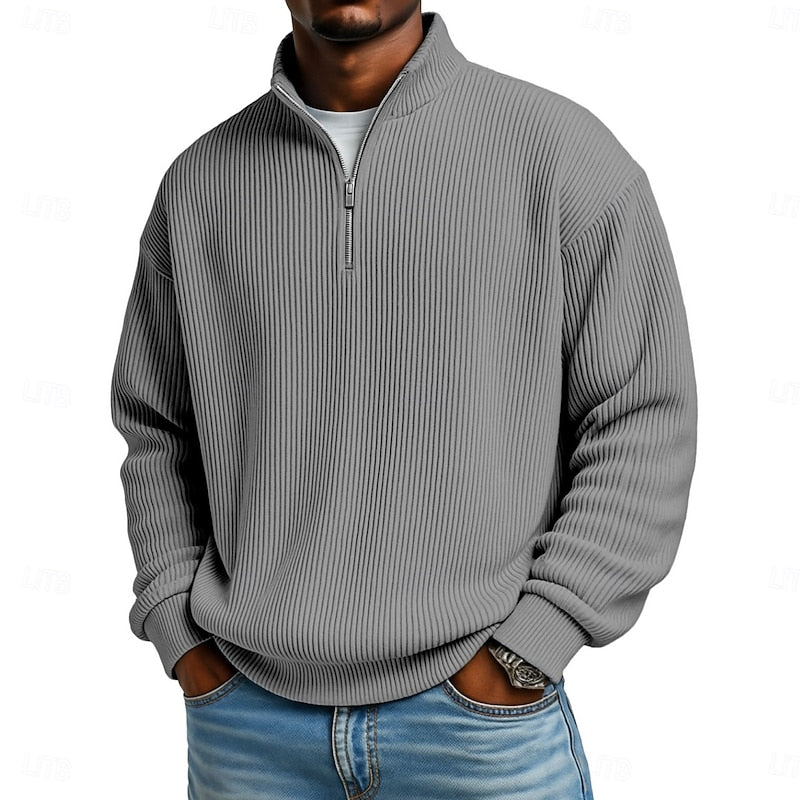 Fitzgerald Ribbed Quarter-Zip Pullover