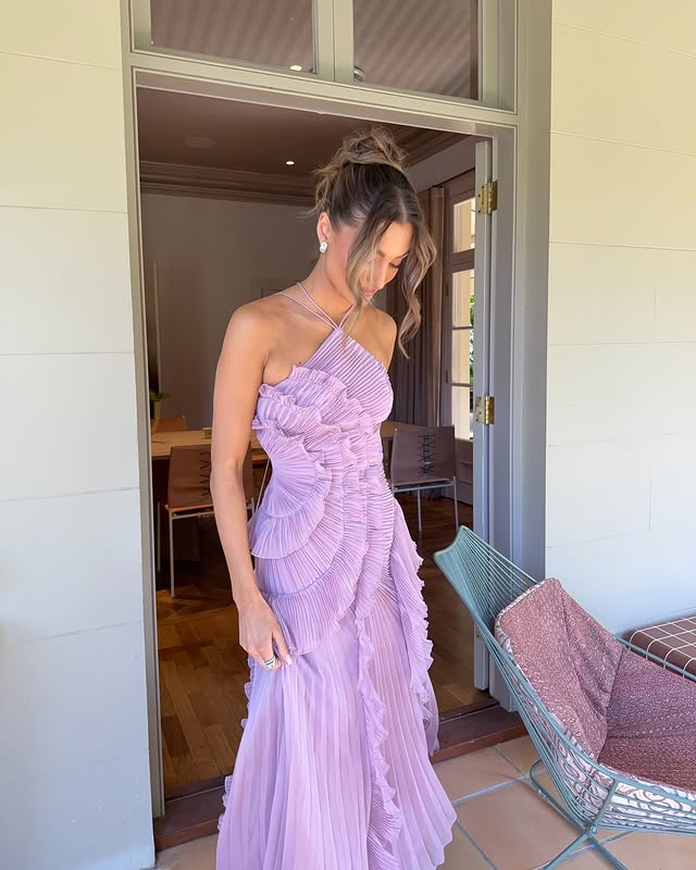 Amelia One Shoulder Maxi Wedding Guest Dress