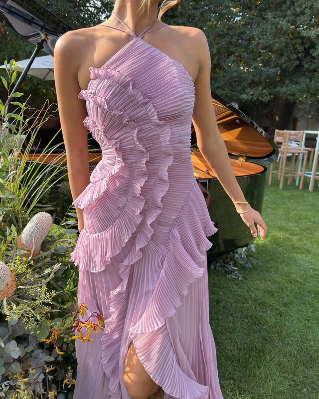 Amelia One Shoulder Maxi Wedding Guest Dress